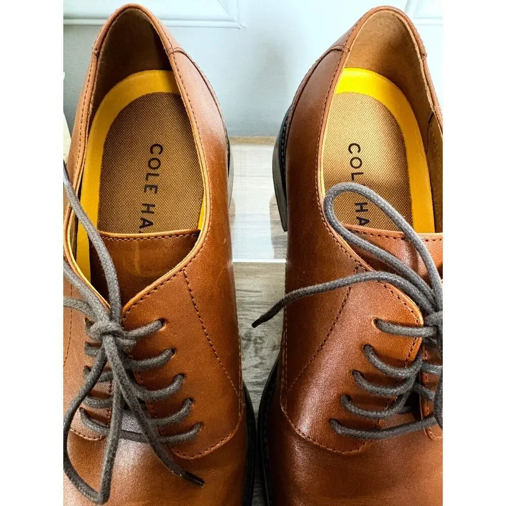 Cole Haan Men’s Oxford Dress Shoes Brown Leather Size 8 M Classic Business